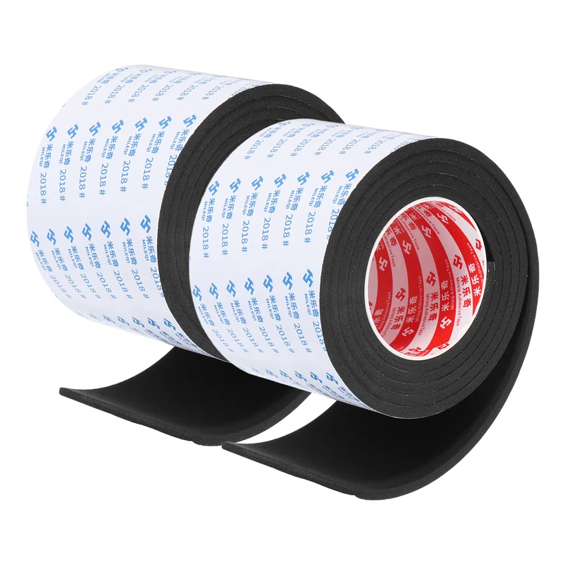 2pcs Foam Tape 100mm W x 5mm t x 2M Weather Stripping Black for Door Window