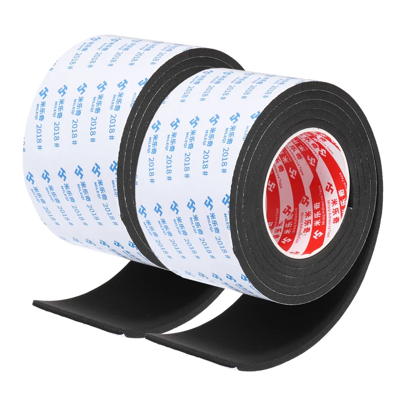 2pcs Foam Tape 80mm W x 5mm t x 2M Weather Stripping Black for Door Window