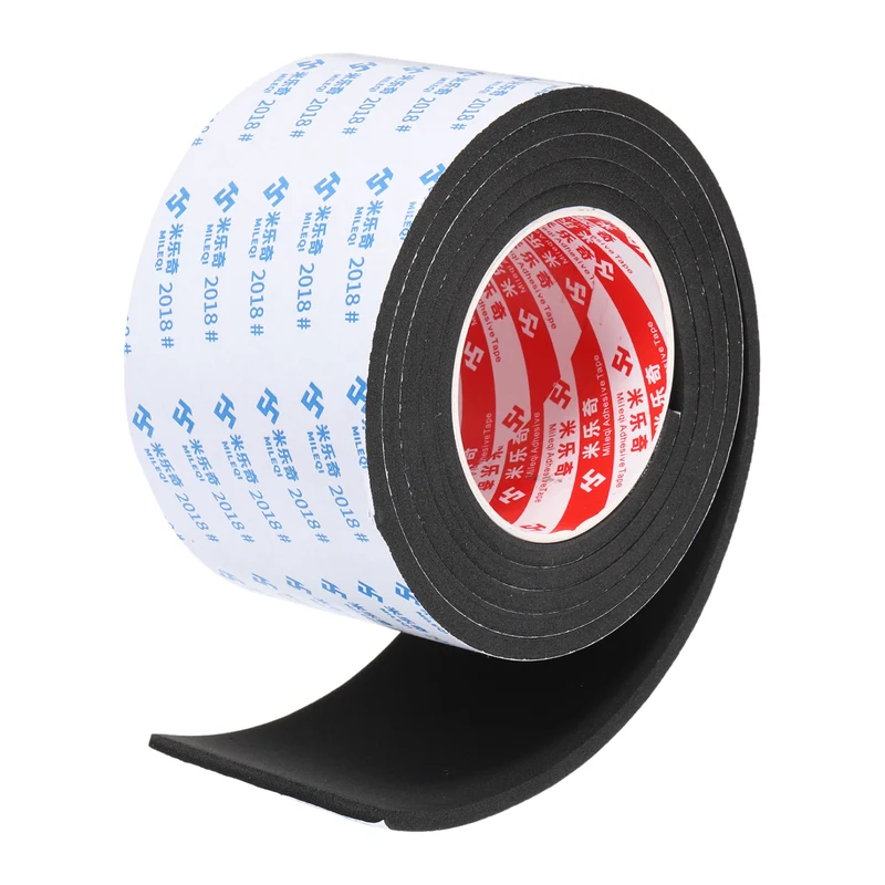 Foam Tape 80mm W x 5mm t x 2M Weather Stripping Black for Door Window