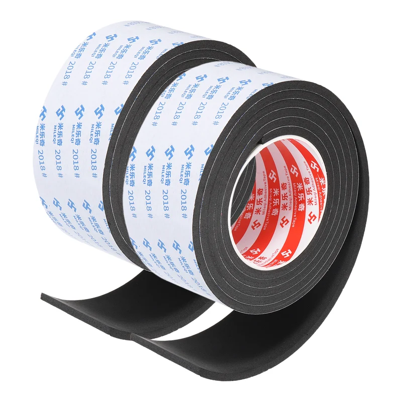 2pcs Foam Tape 60mm W x 5mm t x 2M Weather Stripping Black for Door Window