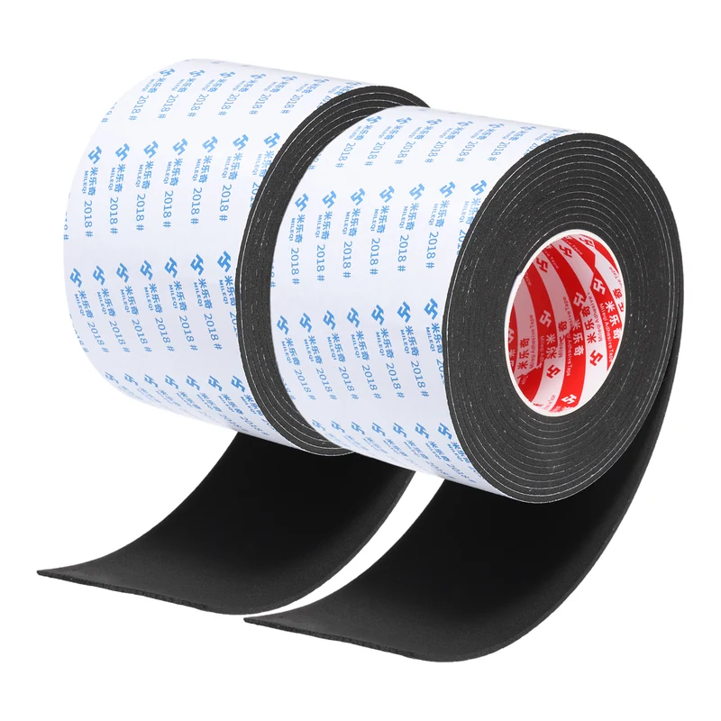 2pcs Foam Tape 100mm W x 3mm t x 5M Weather Stripping Black for Door Window