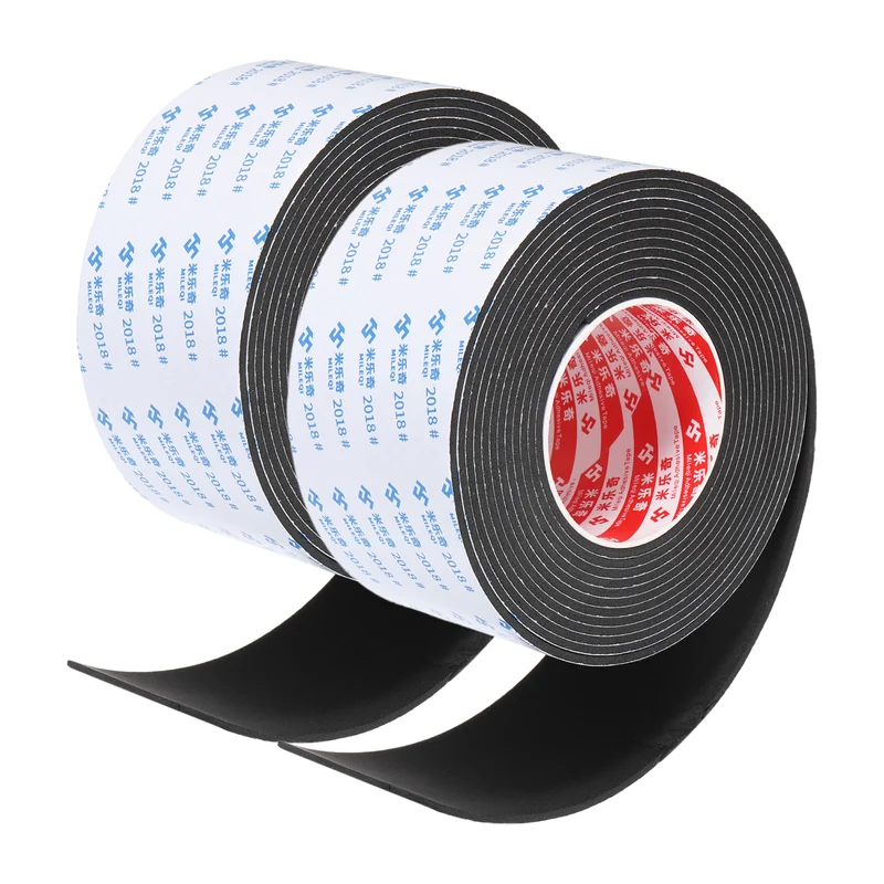 2pcs Foam Tape 80mm W x 3mm t x 5M Weather Stripping Black for Door Window