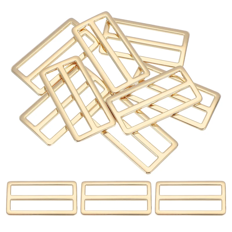 8 Pcs Metal Tri-glide Slide Buckle, 50mm Slider Strap Replacement, Gold