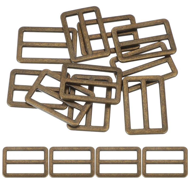 15 Pcs Metal Tri-glide Slide Buckle, 32mm Slider Strap Fastener, Copper