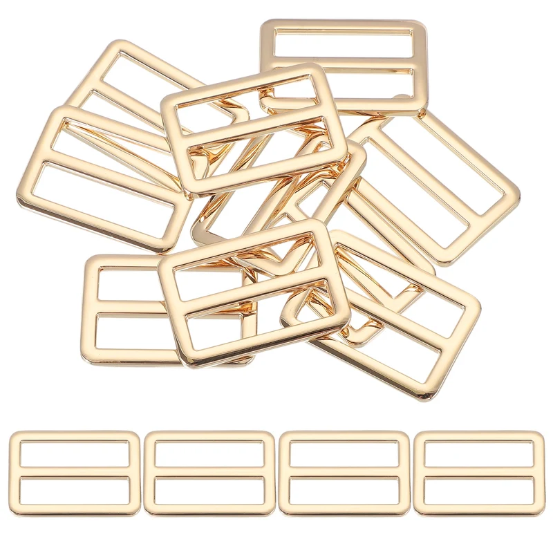 15 Pcs Metal Tri-glide Slide Buckle, 32mm Slider Strap Fastener, Gold