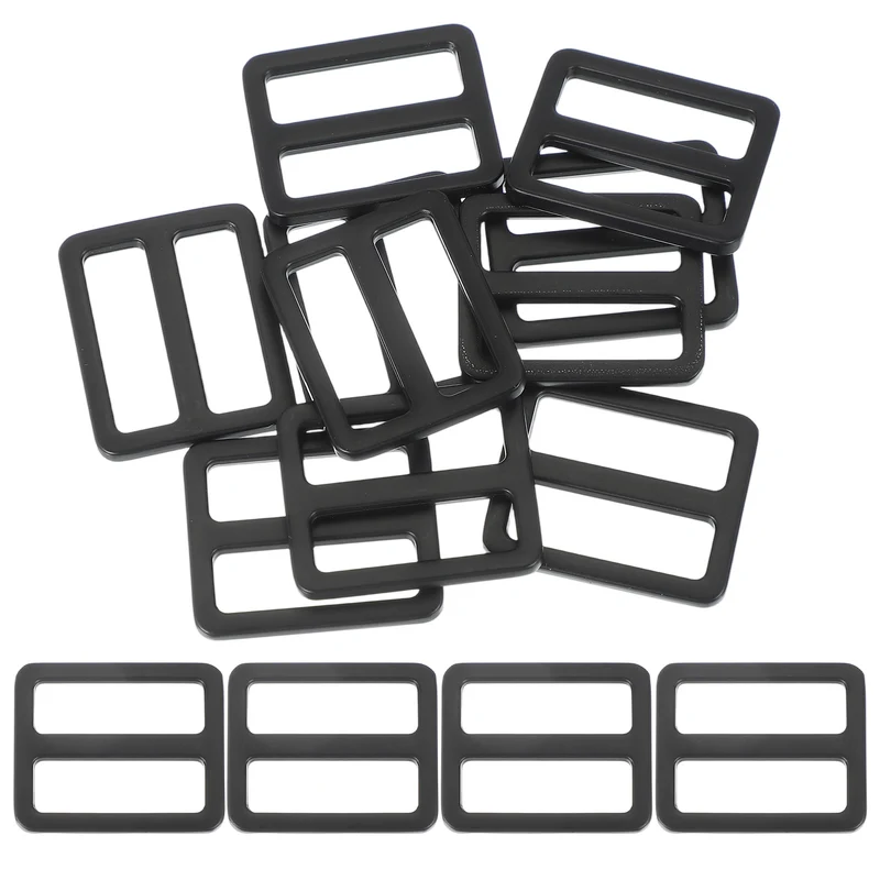 15 Pcs Metal Tri-glide Slide Buckle, 25mm Slider Strap Fastener, Black