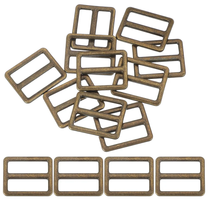 15 Pcs Metal Tri-glide Slide Buckle, 25mm Slider Strap Fastener, Copper
