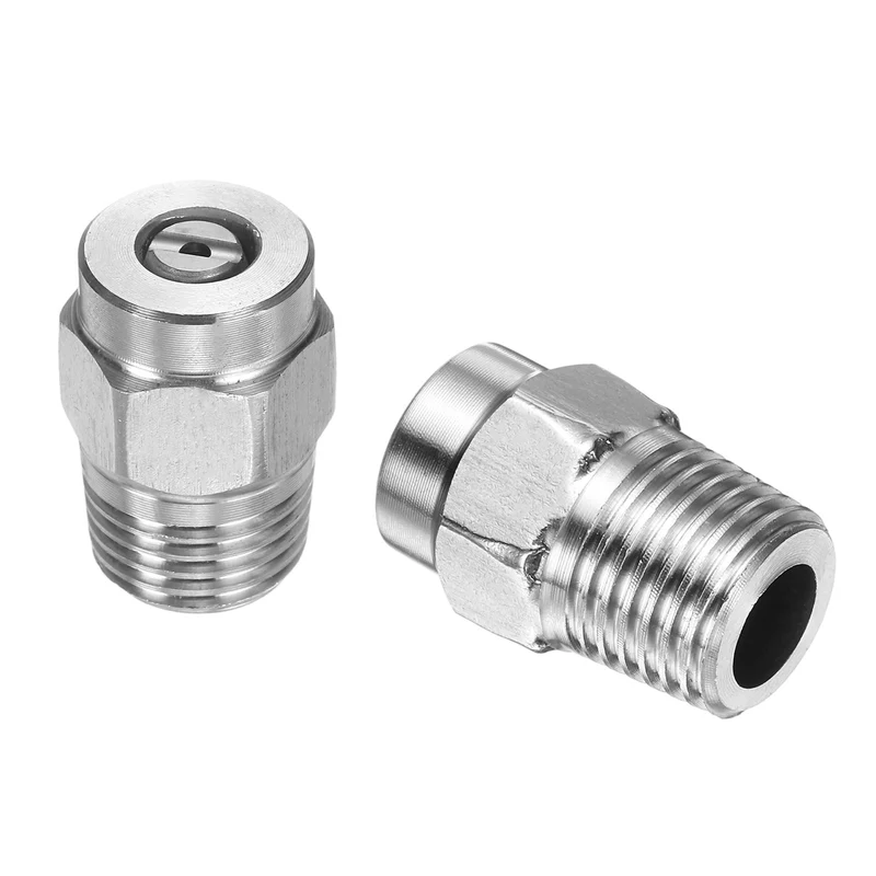2pcs 15 Degree Surface Clean Tip 1/4 Inch NPT Male 1.449 Orifice Spray Nozzles