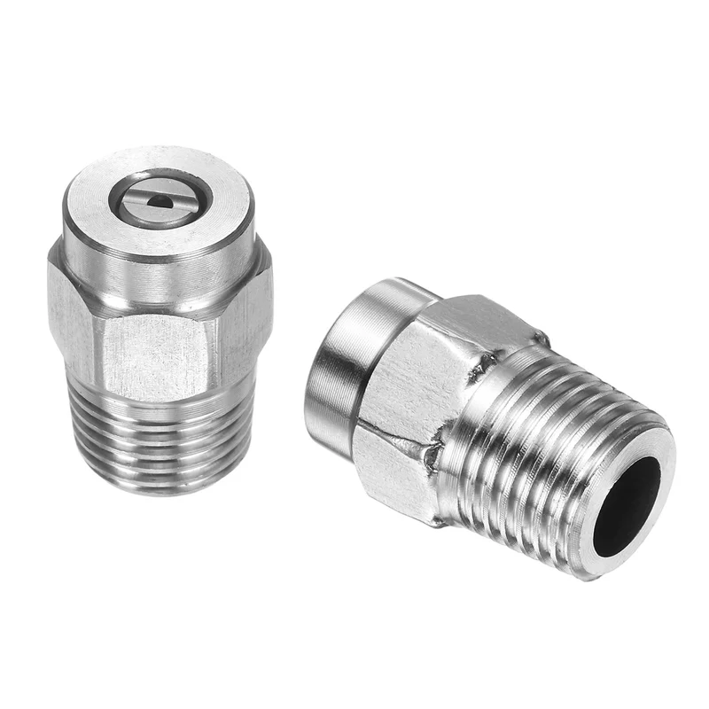 2pcs Surface Clean Tip 15 Degree 1/4 Inch NPT Male 1.514 Orifice 4000 PSI Stainless Steel Threaded Pressure Washer Spray Nozzles for Water Guns Water Broom