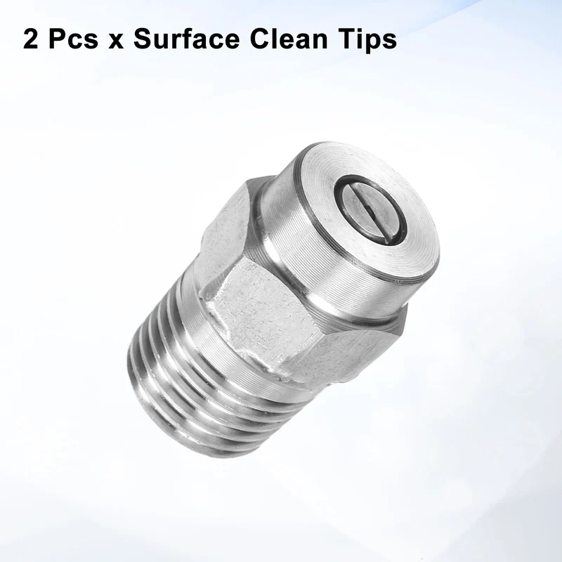 2pcs 40 Degree Surface Clean Tip 1/4 Inch NPT Male 1.07 Orifice Spray Nozzles