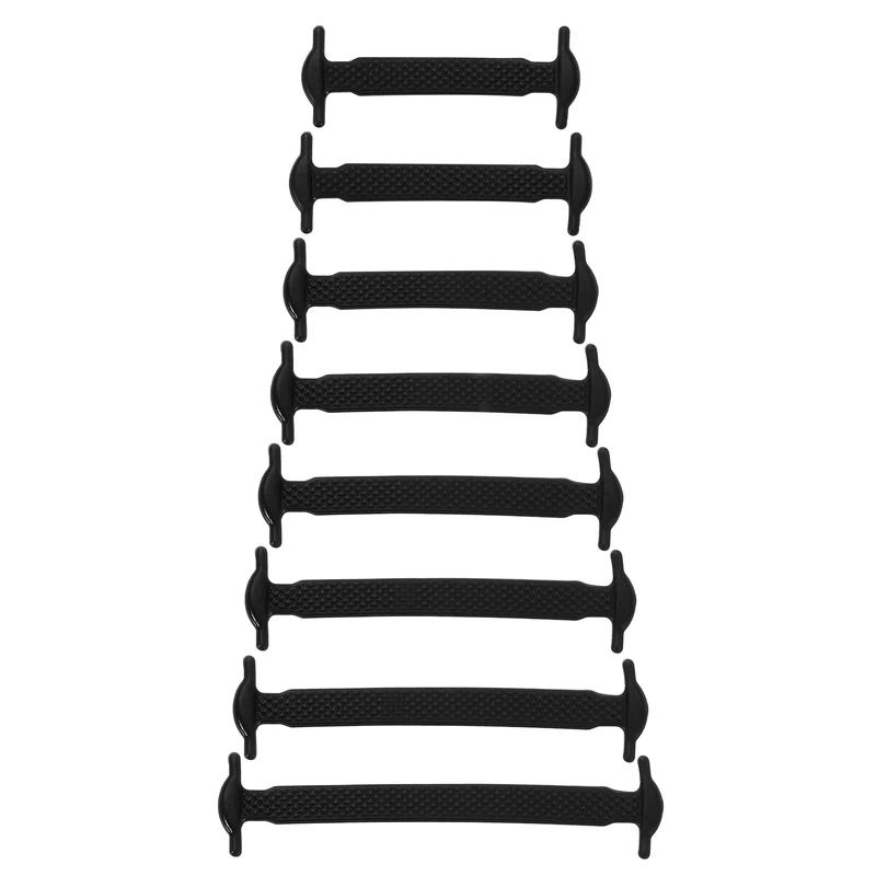 32Pcs No Tie Shoe Laces for Adults, Elastic Flat Tieless Shoelaces, Black