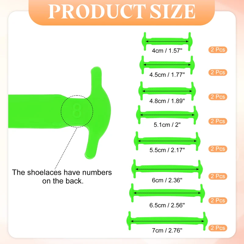 16Pcs No Tie Shoe Laces for Adults, Elastic Flat Tieless Shoelaces, Green