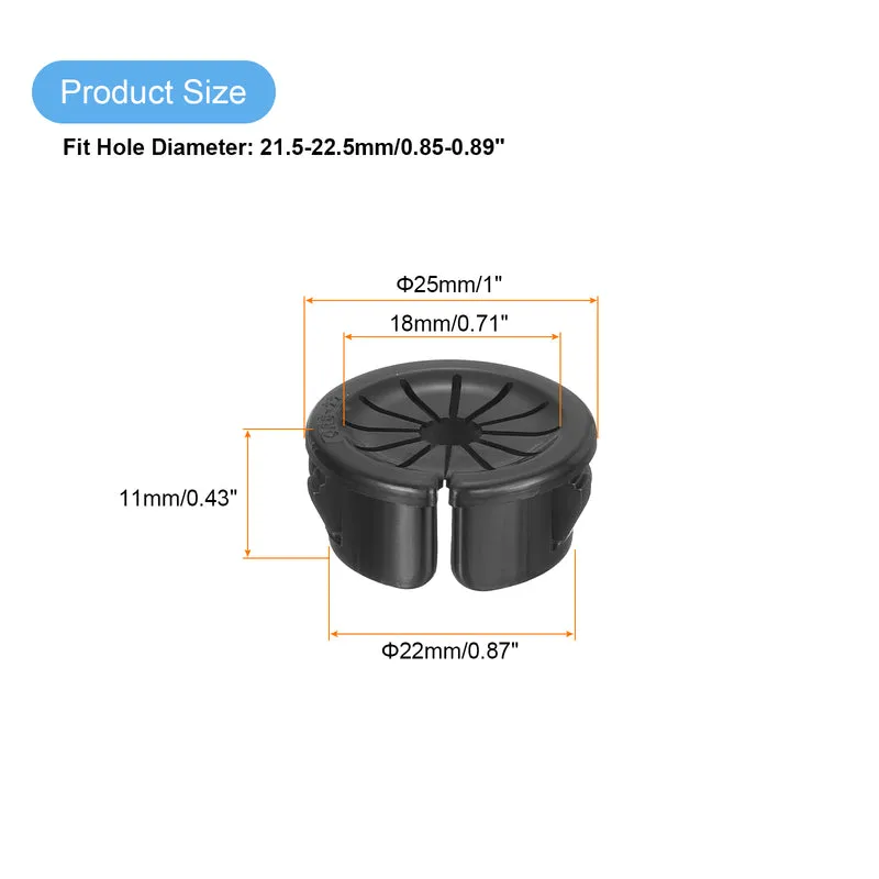 Snap Bushing Grommet 0.87"(22mm) Mount Dia, 20Pcs Bushing Grommet with a Opening
