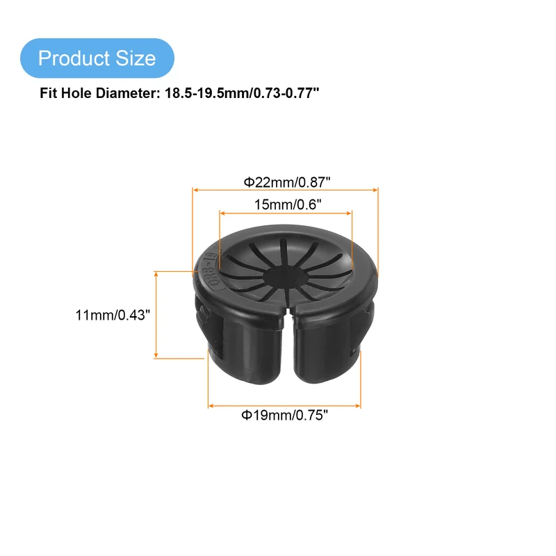 Snap Bushing Grommet 0.75"(19mm) Mount Dia, 30Pcs Bushing Grommet with a Opening