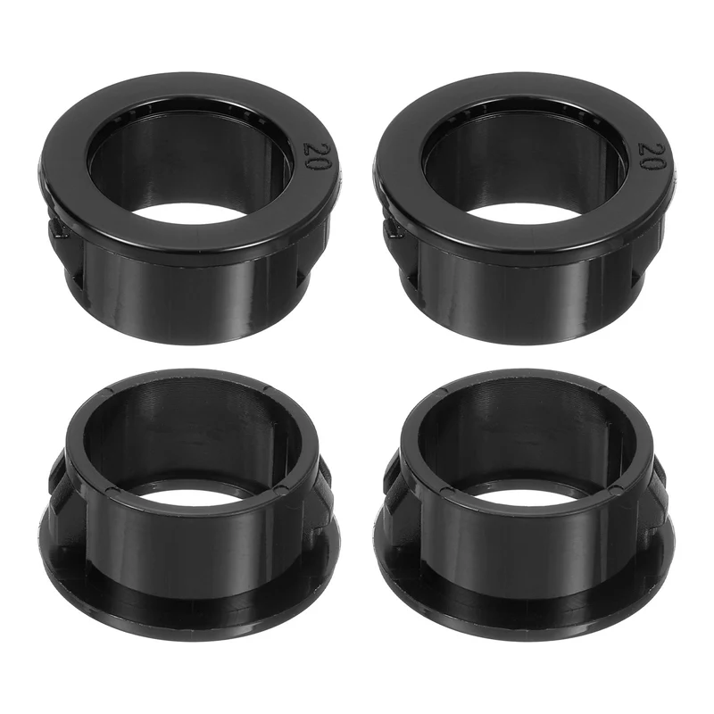 38 Pcs 13/16" Mounting Dia Black Round Nylon Snap in Cable Grommet Protector