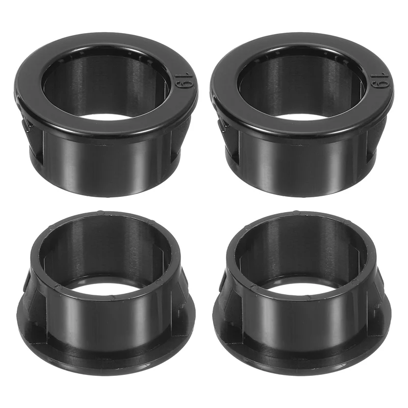 28 Pcs 3/4" Mounting Dia Black Round Nylon Snap in Cable Grommet Protector