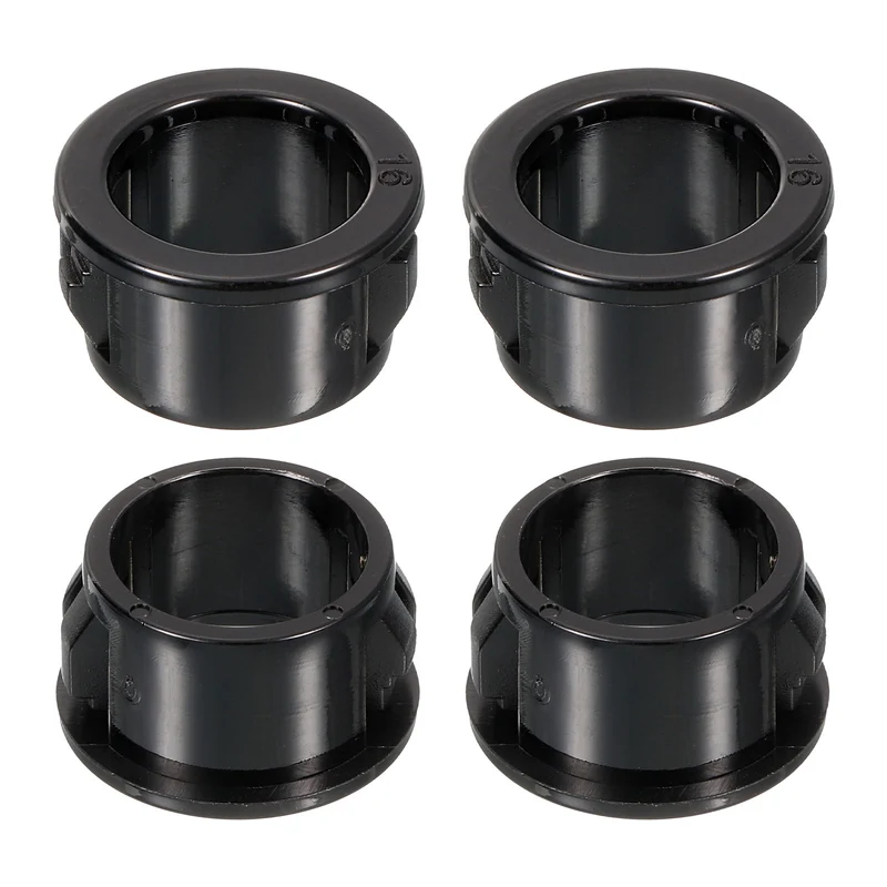 38 Pcs 5/8" Mounting Dia Black Round Nylon Snap in Cable Grommet Protector
