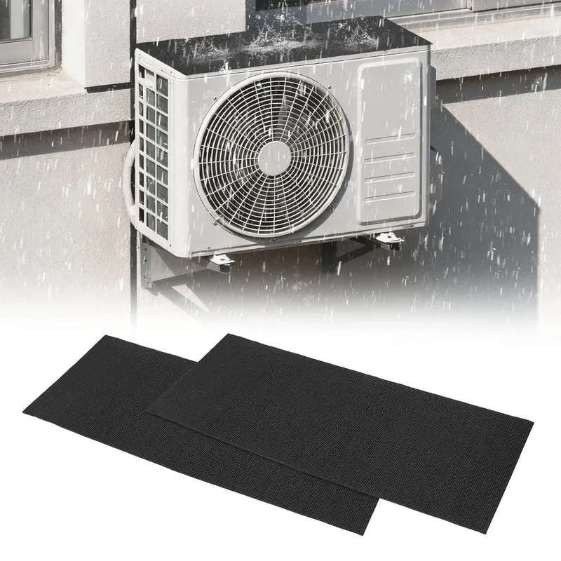 2Pcs Air Conditioner Drip Cushion 39"x16"x5/32" Self-Adhesive AC Top Pad Black