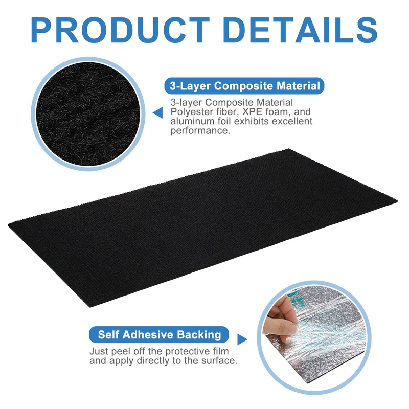Air Conditioner Drip Cushion 24"x12"x5/32" Self-Adhesive AC Top Pad Black