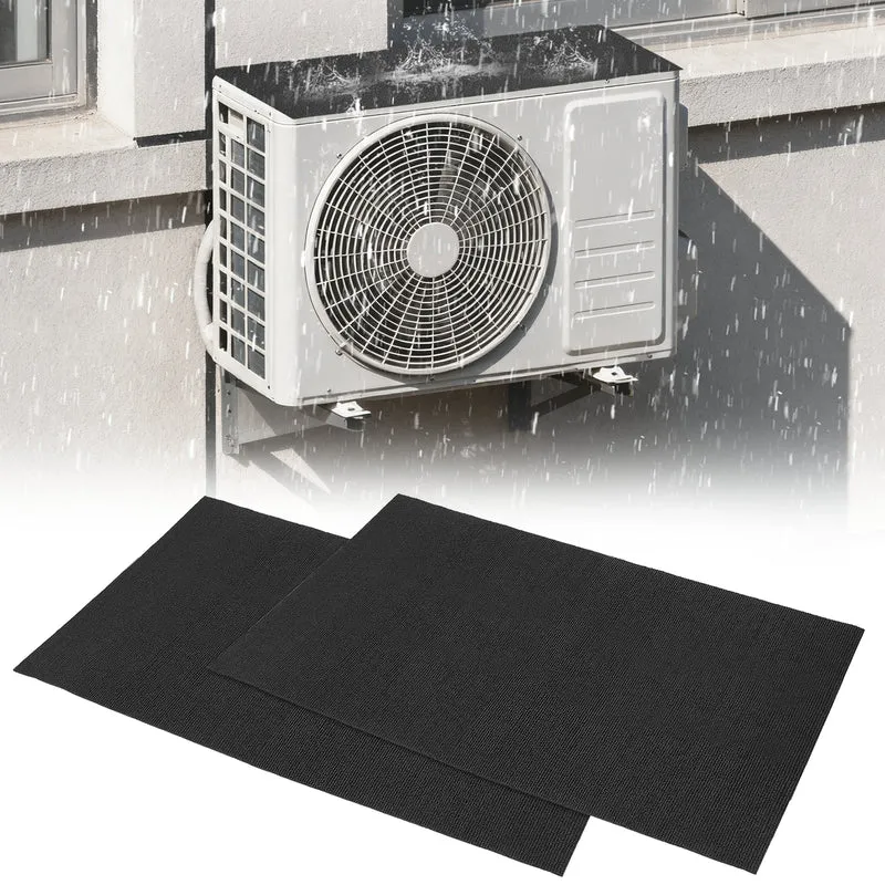 2Pcs Air Conditioner Drip Cushion 39"x24"x5/32" Self-Adhesive AC Top Pad Black