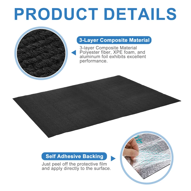 2Pcs Air Conditioner Drip Cushion 39"x24"x5/32" Self-Adhesive AC Top Pad Black