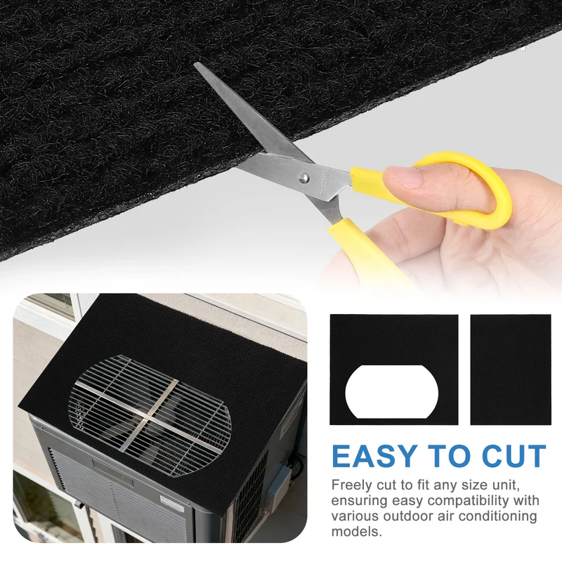 2Pcs Air Conditioner Drip Cushion 39"x24"x5/32" Self-Adhesive AC Top Pad Black