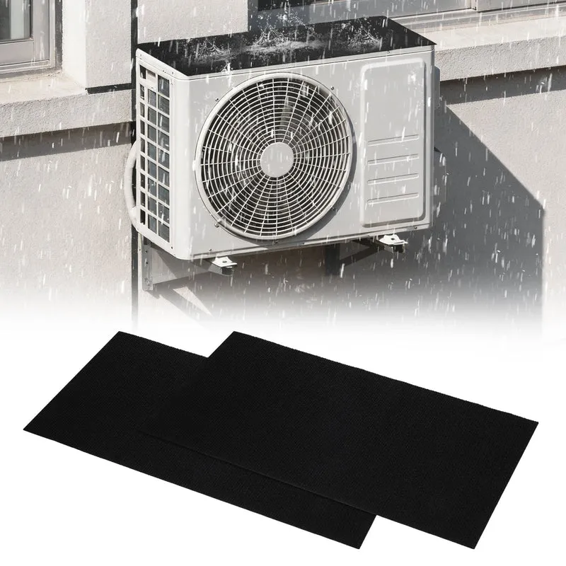 2Pcs Air Conditioner Drip Cushion 24"x12"x5/32" Self-Adhesive AC Top Pad Black