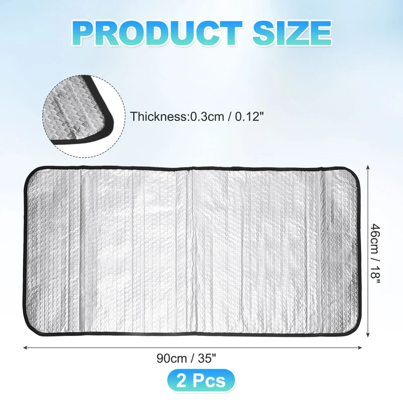 35 x 18 Inch Air Conditioner Cover, 2 Pcs Magnetic Outside AC Unit Cover, Silver