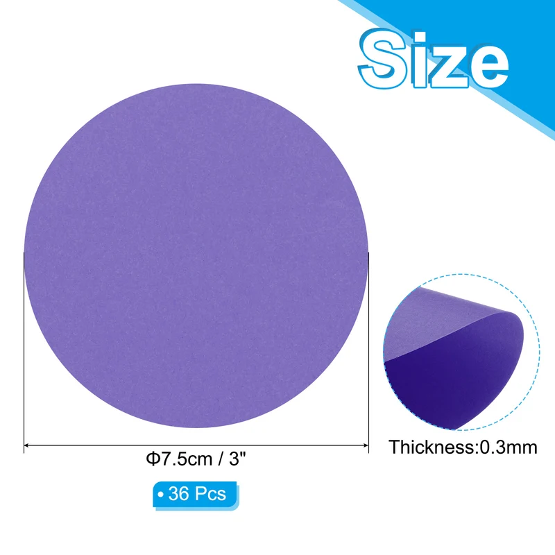 3inch Circle Card Stock, 36Pcs Cutouts Paper Thick Cardstock Coaster Dark Purple