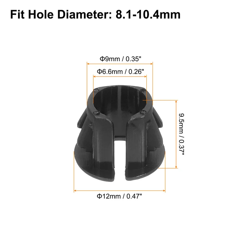 Cable Snap Bushing Grommets, 40Pcs 9mm/0.35" Mount Dia Snap Bushing Grommet