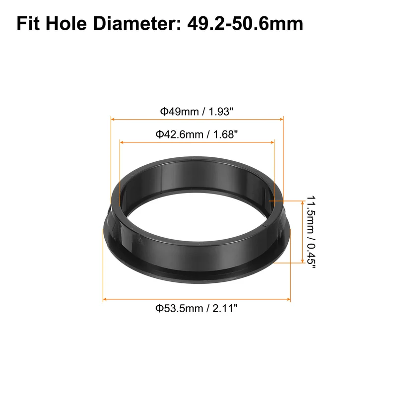 Cable Snap Bushing Grommets, 6Pcs 49mm/1.93" Mounting Dia Nylon Snap Bushing Grommet, Round Snap in Cable Hose Bushing for Various Cables Tubes Wire, Black
