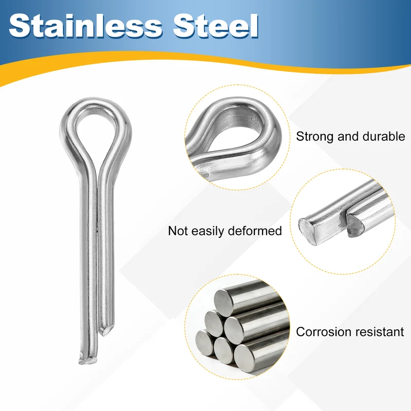 15Pcs Split Cotter Pin, 0.24 x 1" Stainless Steel Clip Fastener