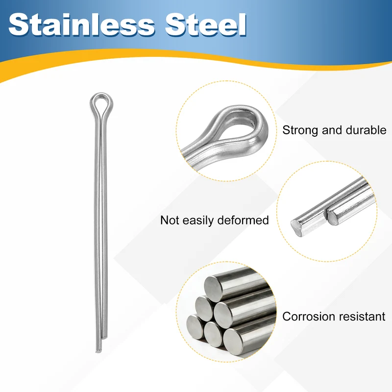15Pcs Split Cotter Pin, 0.2 x 3.1" Stainless Steel Clip Fastener