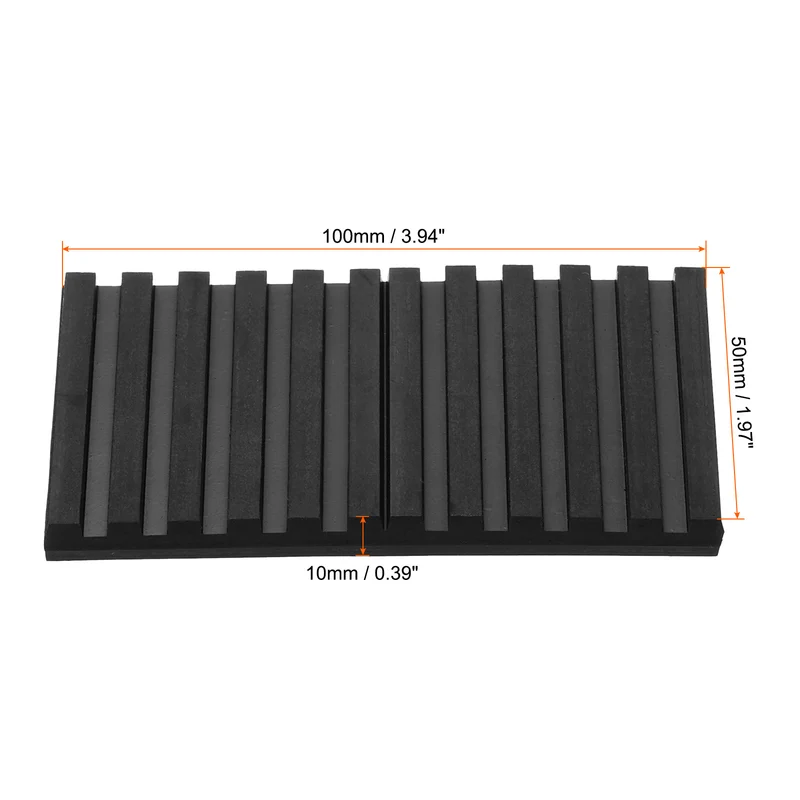 4Pcs Rubber Anti-Vibration Pads, Vibration Isolation Mats 4" x 2" x 0.4", Black