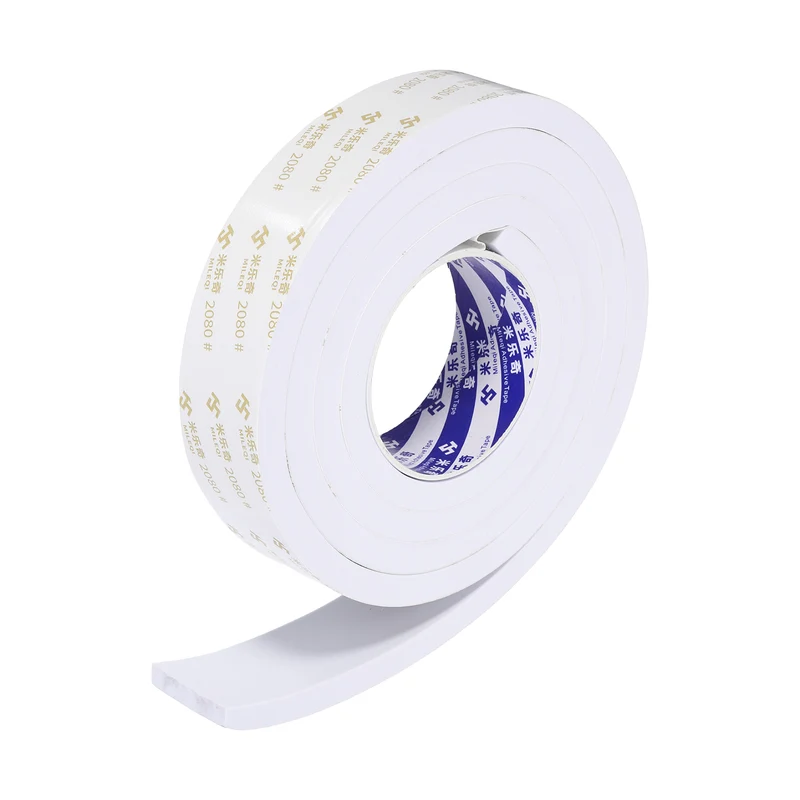 1 9/16" W x 3/8" t x 6.6 ft l Weather Stripping Foam Tape White