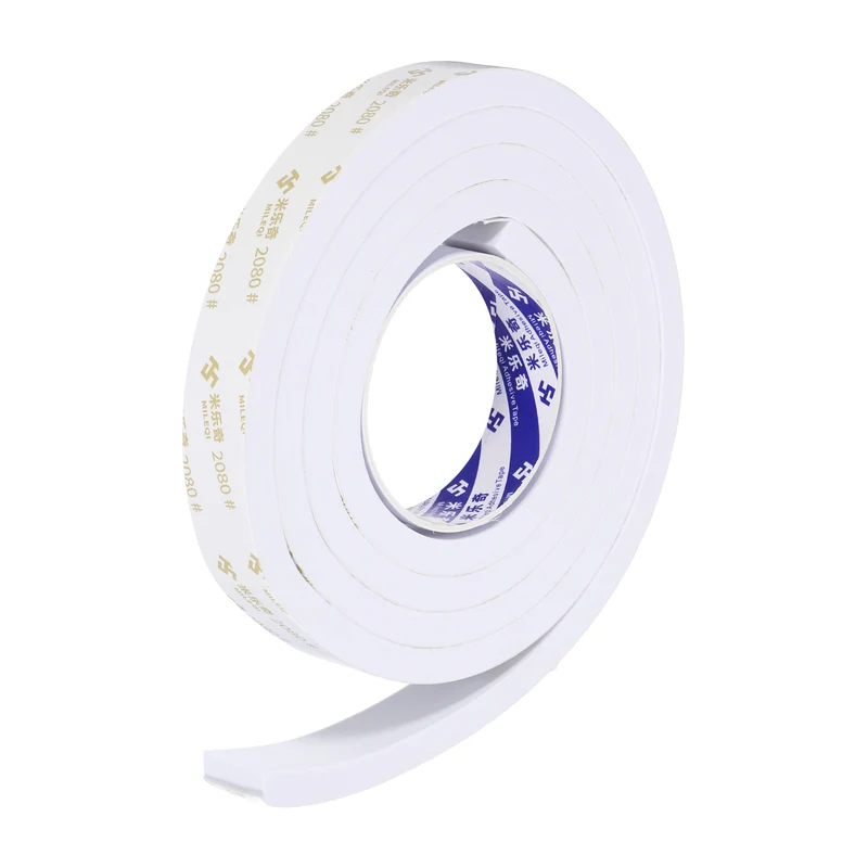 1 W x 3/8" t x 6.6 ft l Weather Stripping Foam Tape White