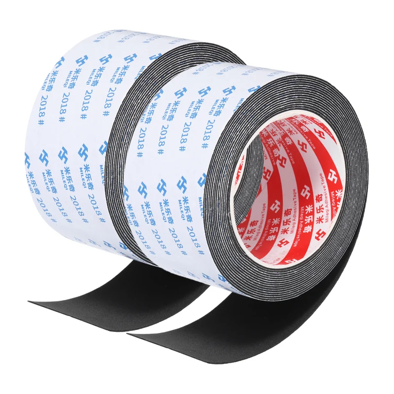 2pcs Foam Tape 60mm W x 1mm t x 5M Weather Stripping Black for Door Window
