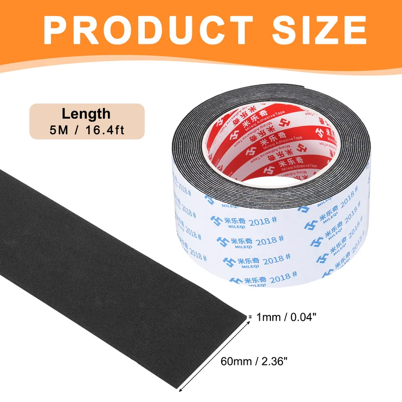 Foam Tape 60mm W x 1mm t x 5M Weather Stripping Black for Door Window