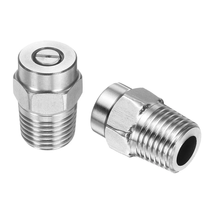2pcs 25 Degree Surface Clean Tip 1/4 Inch NPT Male 0.977 Orifice Spray Nozzles