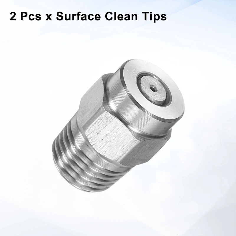2pcs 0 Degree Surface Clean Tip 1/4 Inch NPT Male 0.977 Orifice Spray Nozzles