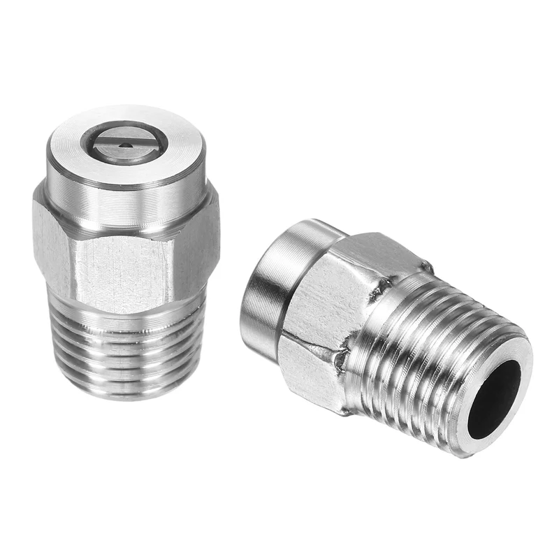 2pcs 15 Degree Surface Clean Tip 1/4 Inch NPT Male 1.07 Orifice Spray Nozzles
