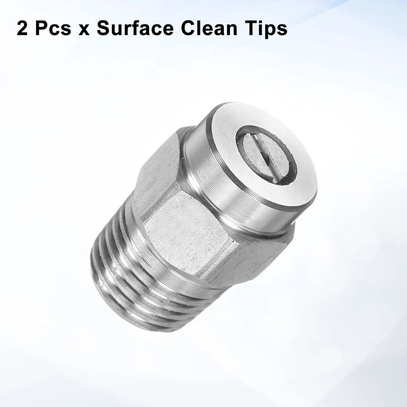 2pcs 40 Degree Surface Clean Tip 1/4 Inch NPT Male 1.449 Orifice Spray Nozzles