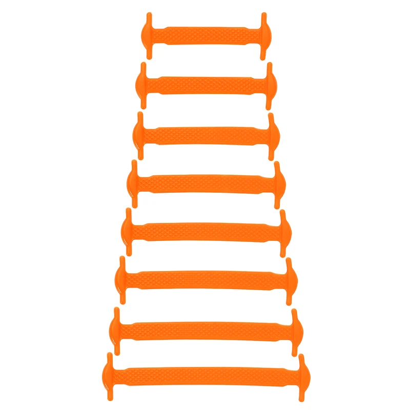 16Pcs No Tie Shoe Laces for Adults, Elastic Flat Tieless Shoelaces, Orange