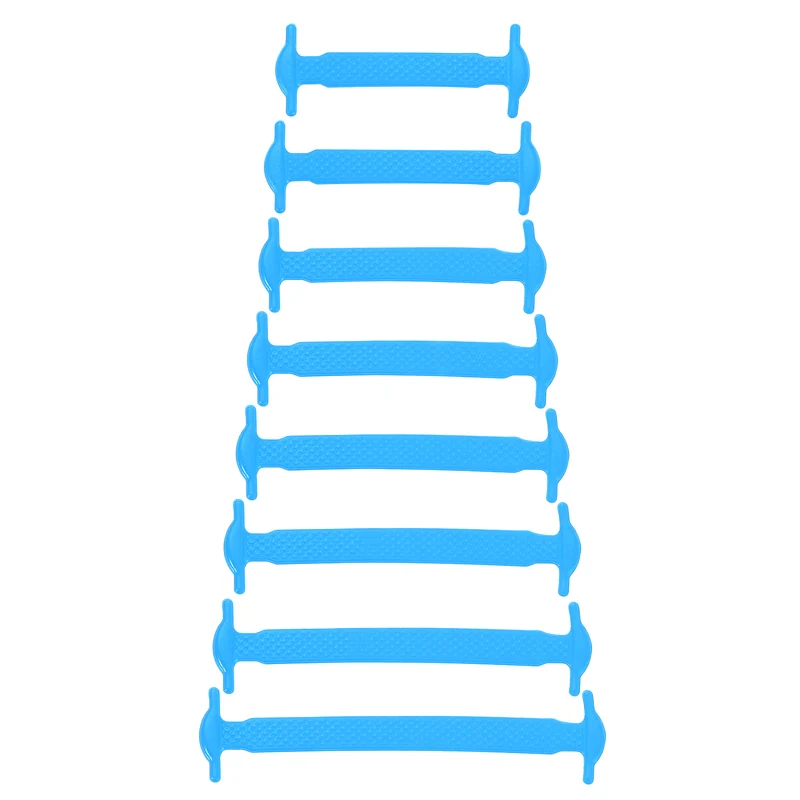 16Pcs No Tie Shoe Laces for Adults, Elastic Flat Tieless Shoelaces, Sky Blue