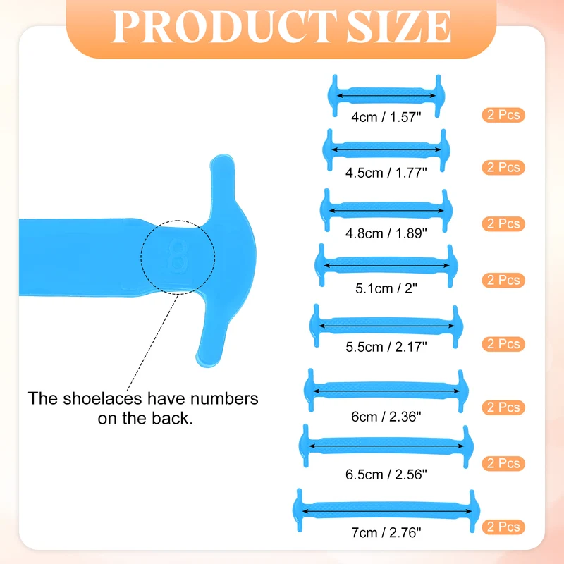 16Pcs No Tie Shoe Laces for Adults, Elastic Flat Tieless Shoelaces, Sky Blue