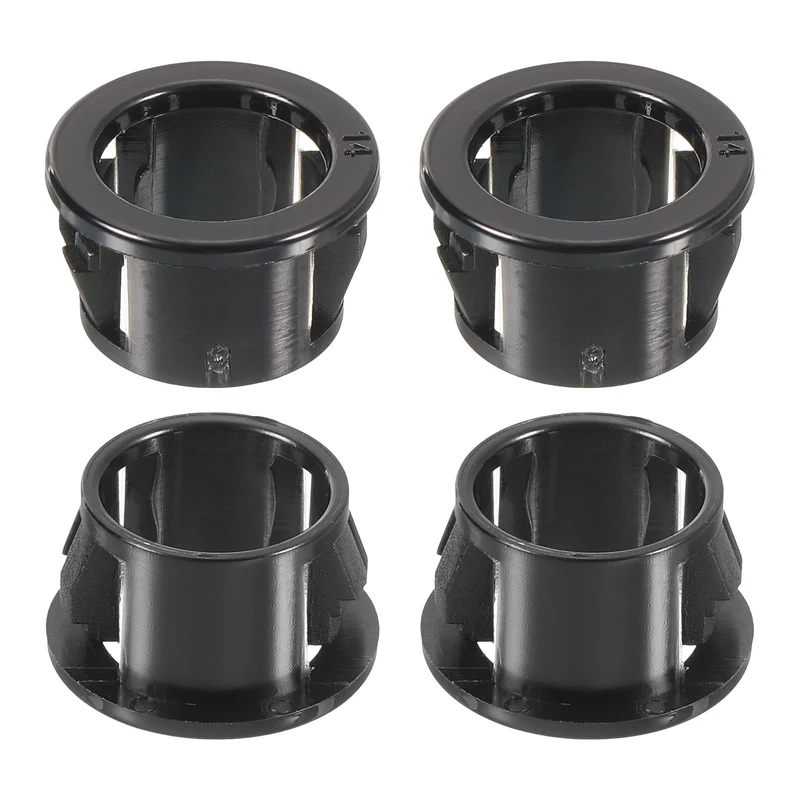 18 Pcs 9/16" Mounting Dia Black Round Nylon Snap in Cable Grommet Protector