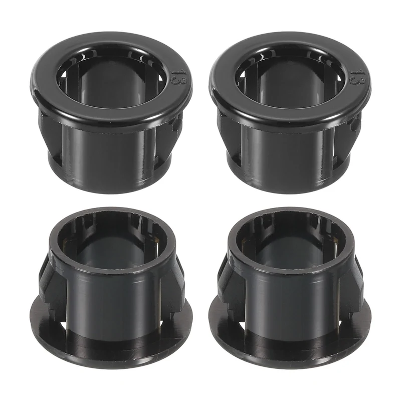 38Pcs 1/2" Mounting Dia Black Round Nylon Snap in Cable Grommet Protector