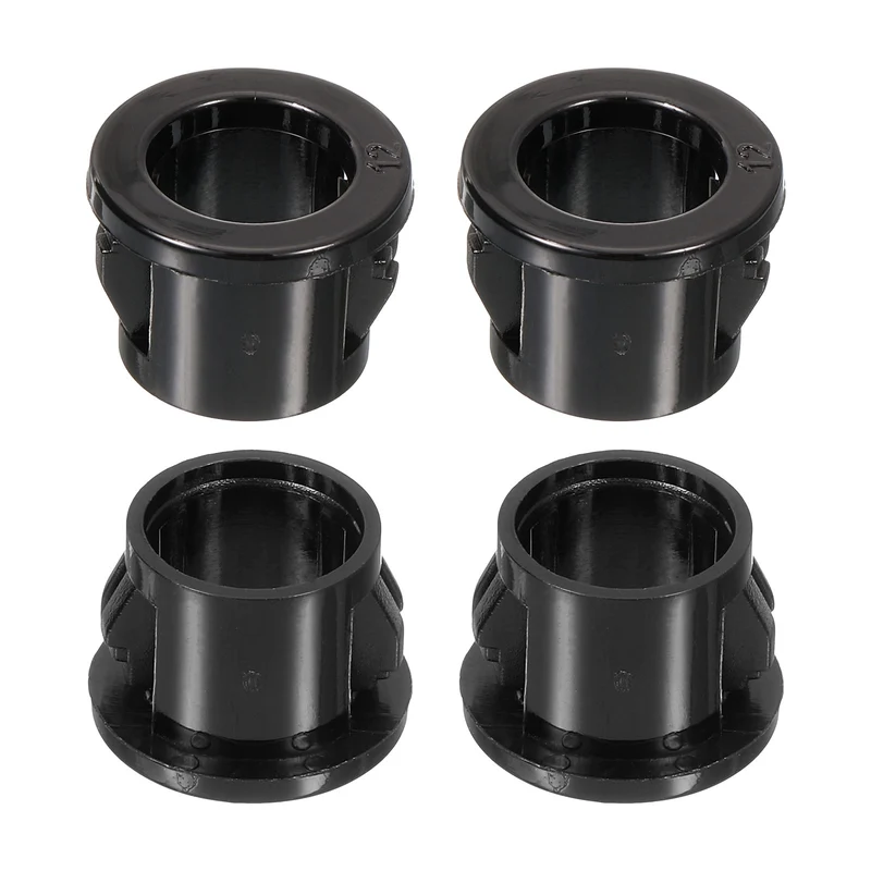 38 Pcs 15/32" Mounting Dia Black Round Nylon Snap in Cable Grommet Protector