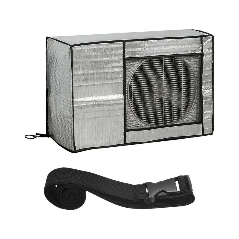 31 x 10 x 22 Inch Air Conditioner Cover, 2 Pcs Full Coverage Protector, Silver