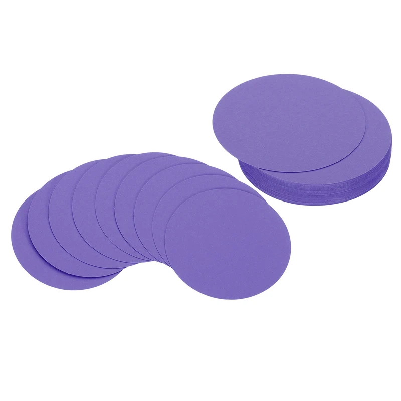 5inch Circle Card Stock, 50Pcs Cutouts Paper Thick Cardstock Coaster Dark Purple